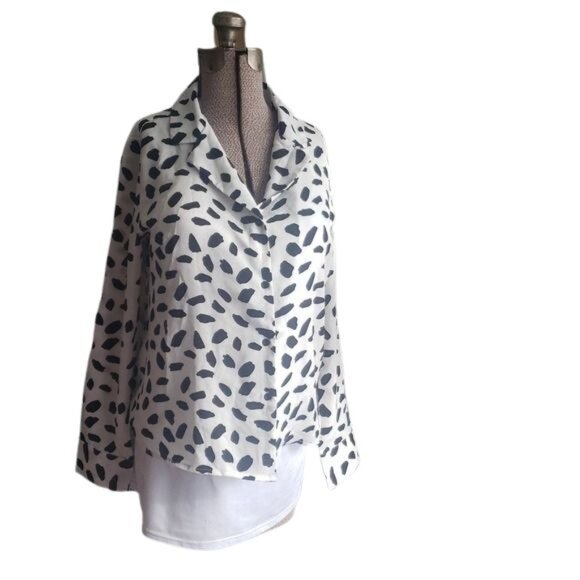 CBR Exclusive Selection Cow Print Button Down, Sz L - Picture 1 of 14
